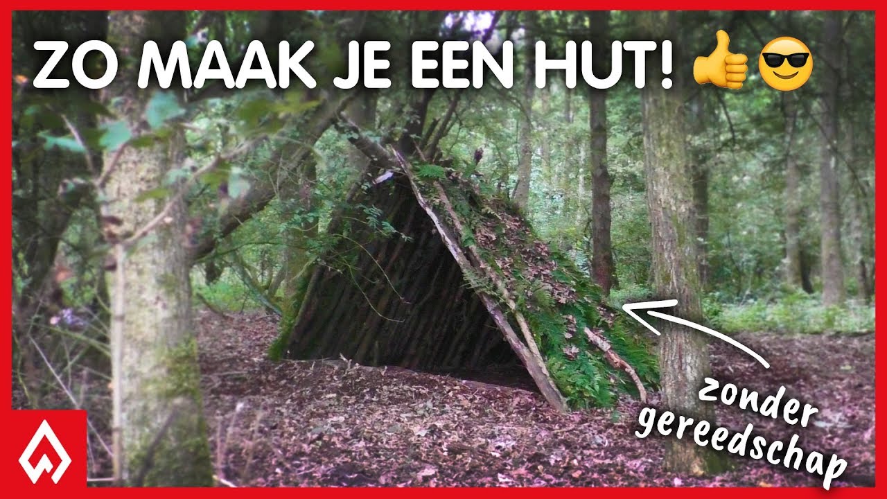 Spiksplinternieuw HOE BOUW JE EEN HUT IN HET BOS MET JE EIGEN HANDEN │ BOUW EEN HUT TA-69