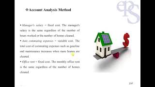 Cost estimation Account Analysis Method
