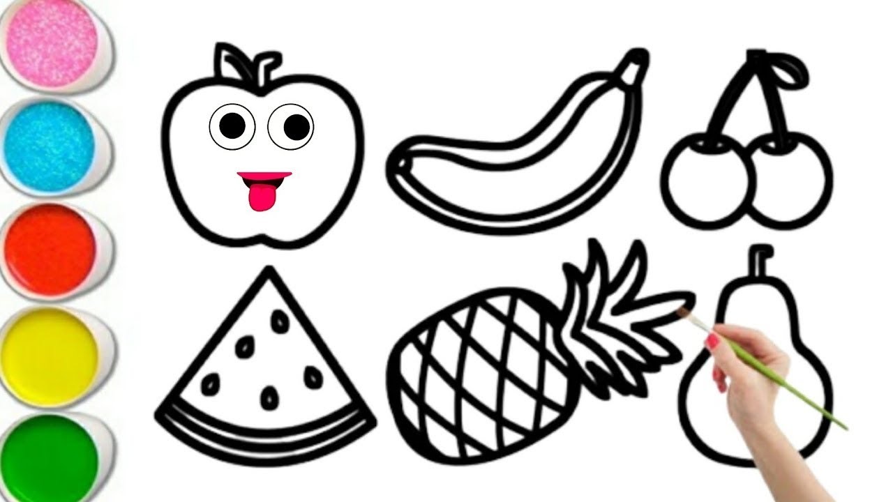easy fruits drawing l tasty fruit drawing l how to draw fruits l