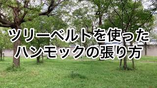 ツリーベルトを使ったハンモックの張り方　初めての方、これからハンモックを使ってみたい方におすすめ！ツリーベルトを使うとこんなに簡単なんですよね。簡単にハンモックに揺られよう。