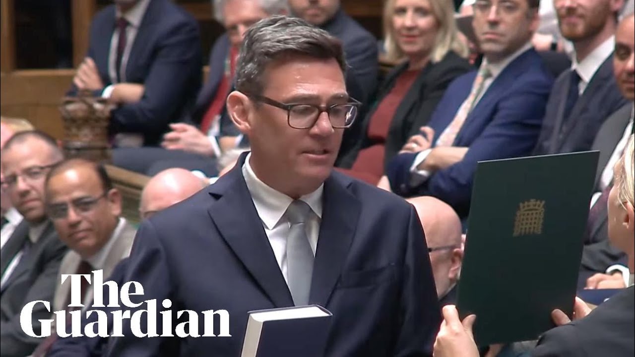 Film backdrop image for Andy Burnham sworn in as Labour MP after winning the Makerfield by-election - watch (2026)