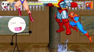 Colossus And Carlos The Stickman VS Spider-Man And Wonder Woman In A MUGEN Match / Battle / Fight screenshot 3