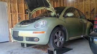 2006 VW Beetle TDI. Adding fluid to the sealed transmission.  2006 Volkswagen Beetle Transmission Dipstick Location