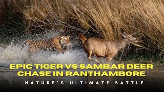 Epic Tiger vs Sambar Deer Chase in Ranthambore | Nature’s Ultimate Battle