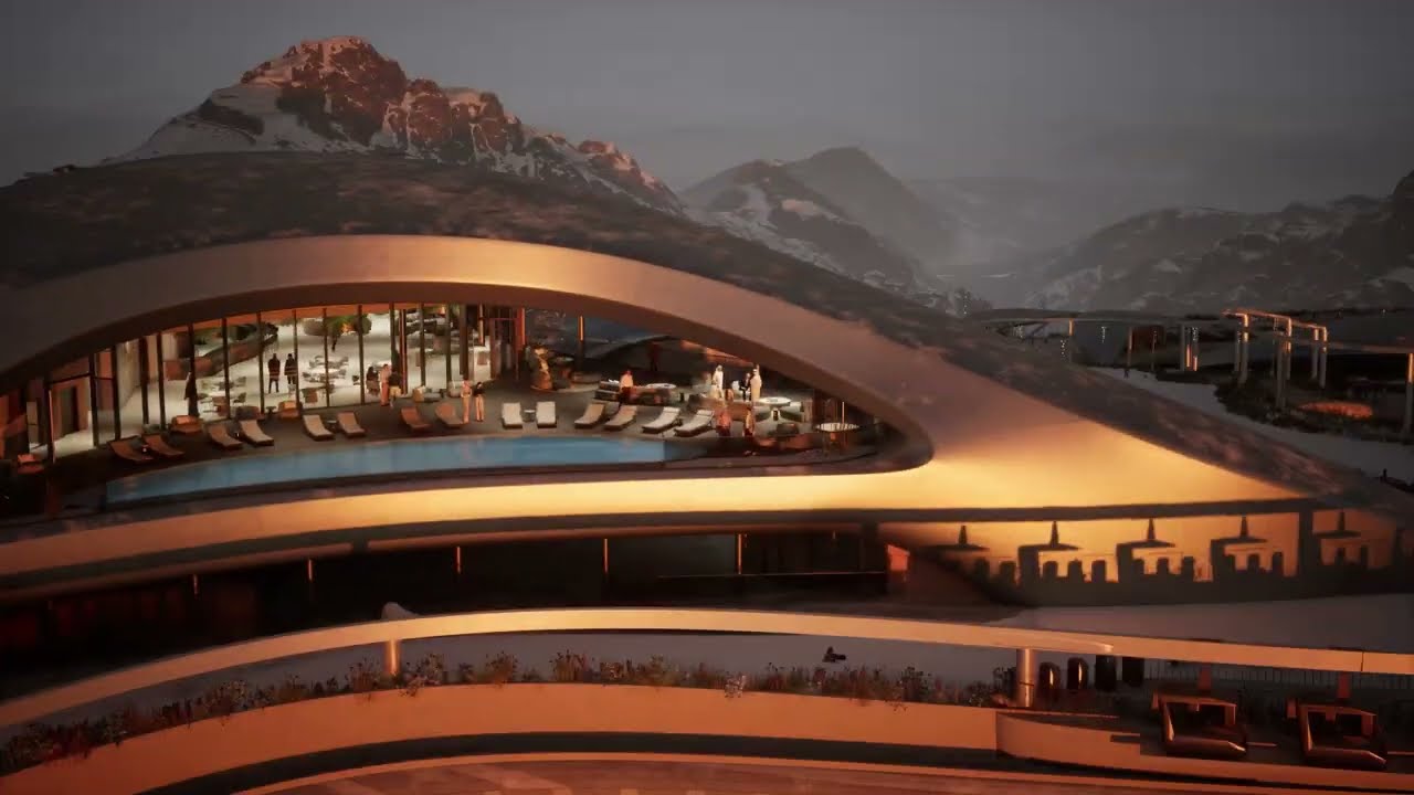 Life above the clouds. Ski Village. Trojena