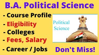 B.A Political Science Course Full Details| Profile, Eligibility, Fees, Scope, Job| Colleges|Tamil BR