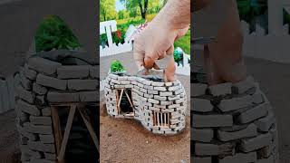 I built a small two-room stone house from scratch.#kids#shorts#viral#usa