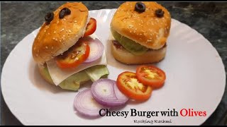 Twisted Burger II Cheesy burger with OlivesII Aloo tikki burger