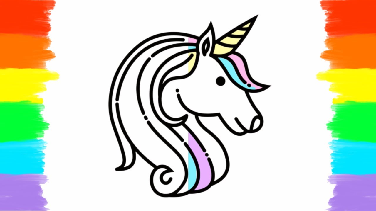 How to Draw and Color Unicorn 丨 Coloring Page 🎨🦄 - YouTube