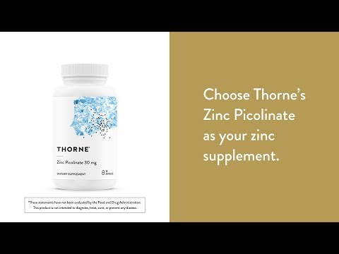 Піколінат цинку Thorne, Zinc Picolinate, 30 мг, 60 капсул, видео 2