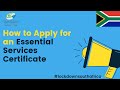 How to Apply for an Essential Services Certificate