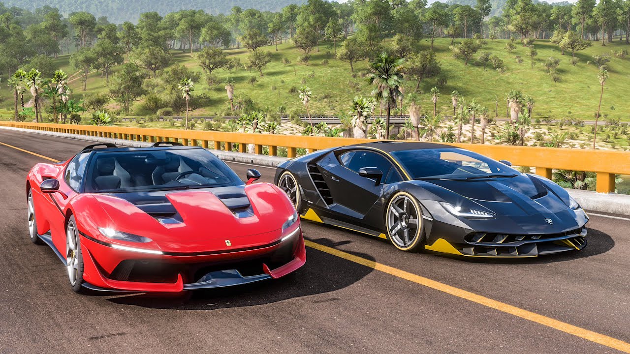 ferrari j50  New 2022  Forza Horizon 5 Drag race: Ferrari J50 vs Lamborghini Centenario