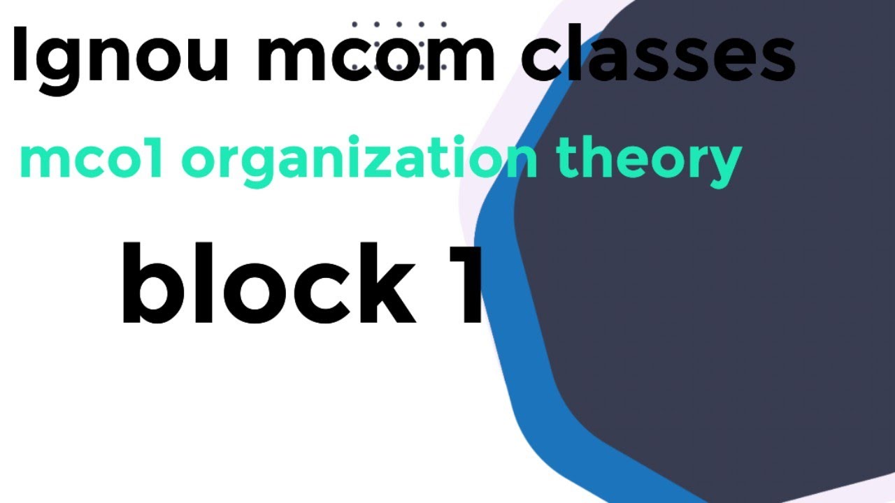 IGNOU Mcoo1 class! block 1 important questions