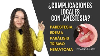 Complicaciones con anestesia local | Parestesia | Parálisis | Trismo | Hematoma| Odontologia Con Cri Complicaciones con anestesia local | Parestesia | Parálisis | Trismo | Hematoma| Odontologia Con Cri