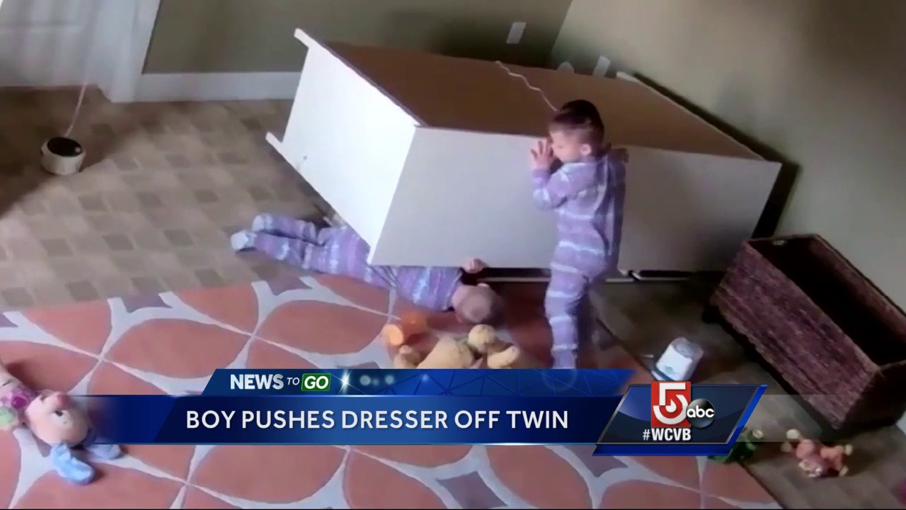 2-year-old pushes dresser off twin brother 2-year-old pushes dresser off twin brother