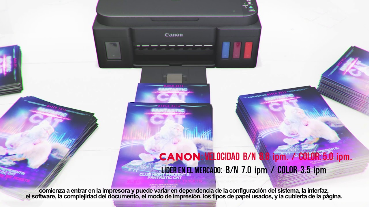 Impresora Inyeccion tinta continua canon G1100 0629C004AC - YouTube