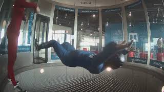 Back flying practice in the wind tunnel