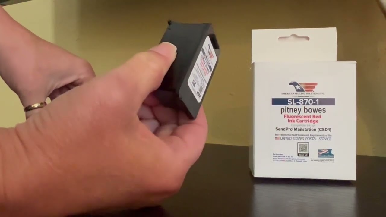 Pitney Bowes SL-870-1 Red Ink Cartridge for the SendPro Mailstation -AMERICAN MAILING SOLUTIONS INC.