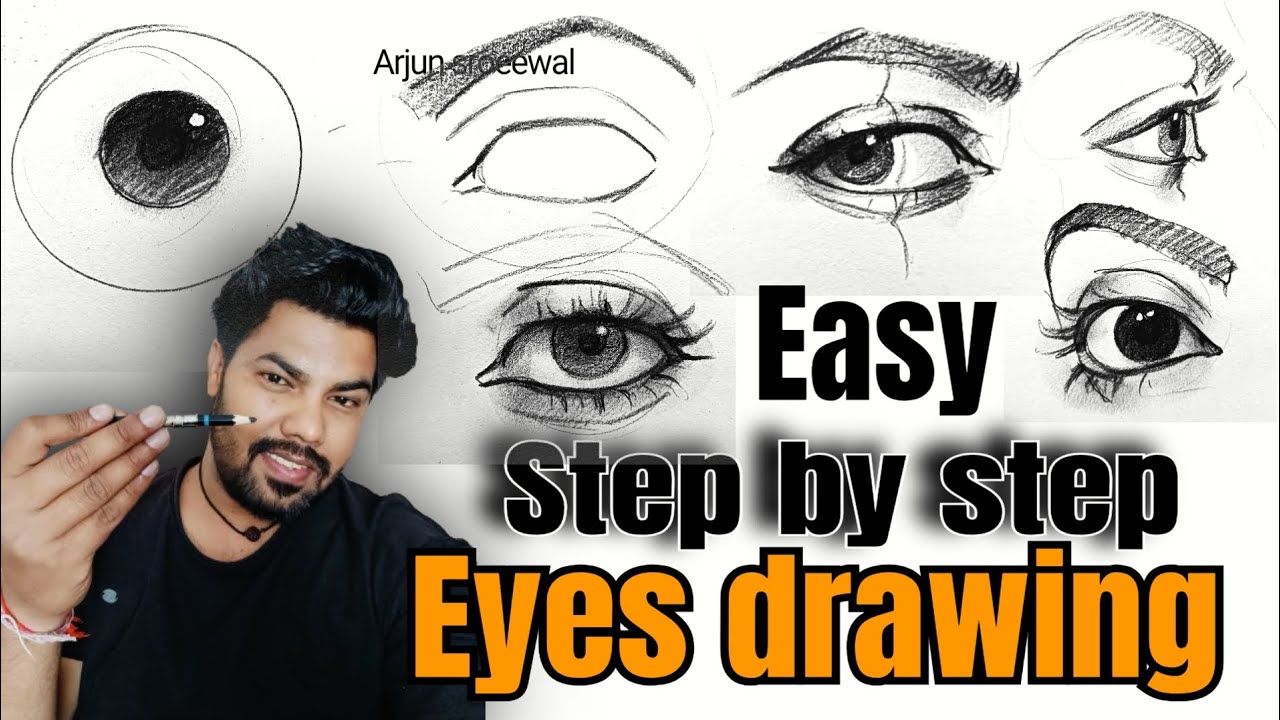 How to draw eyes step by step tutorial for beginners || #eyes drawing # ...