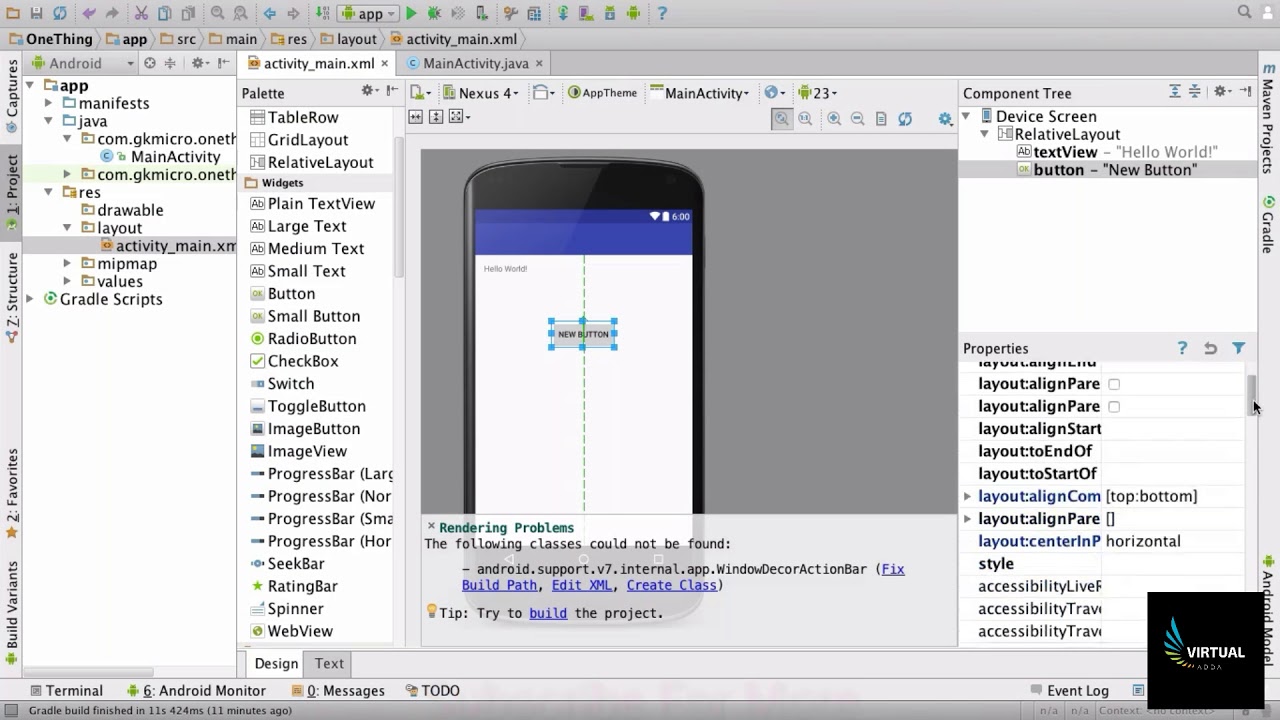 How to configure the Main screen of an Android App (activity_main.xml ...