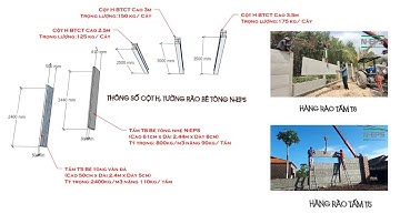 Các loại cột H và tấm tường rào bê tông lắp ghép