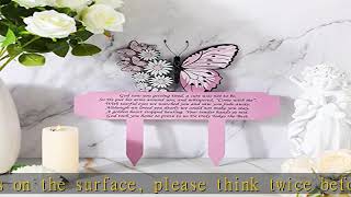 Maitys Butterfly Memorial Stakes Grave Decorations for Cemetery Grave Plaque Stake Marker Metal Mem