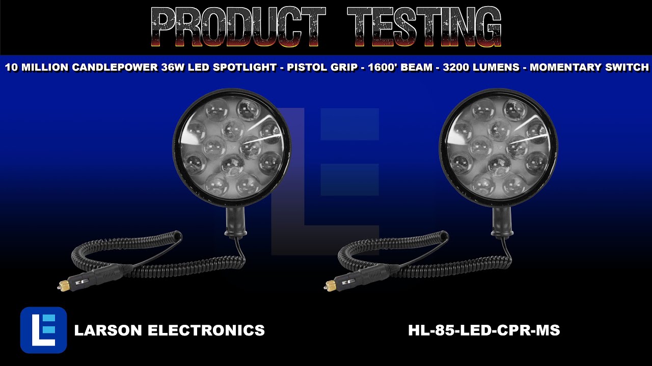 10 Million Candlepower 36W LED Spotlight - Pistol Grip - 1600' Beam - 3200 Lumens - Momentary Switch
