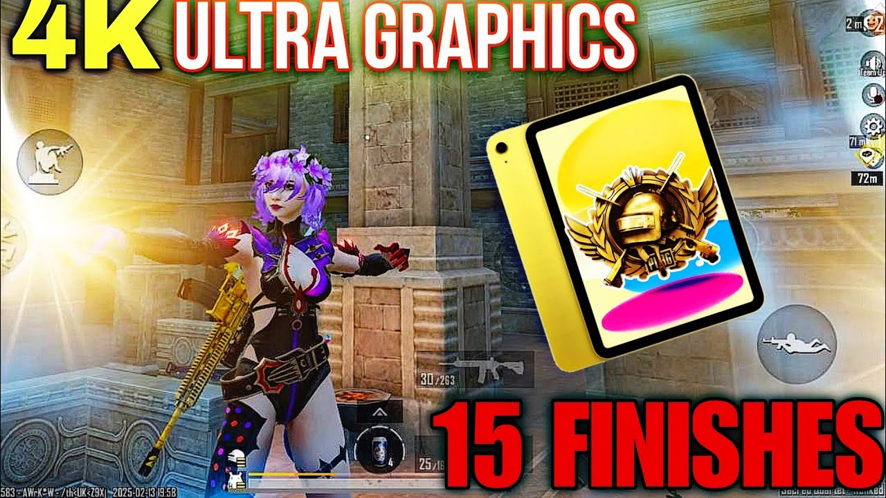 15 FINISHES ‼️ ULTRA HDR GRAPHICS GAMEPLAY OF BGMI | IPAD - YouTube