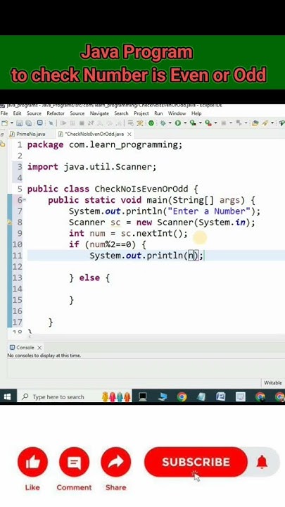 Java Program to check number is Even or Odd - YouTube