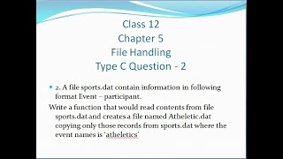 Class 12 - CS - Chapter 5 - File Handling - Type C - Question - 2 - Sumitha Arora - Tamil