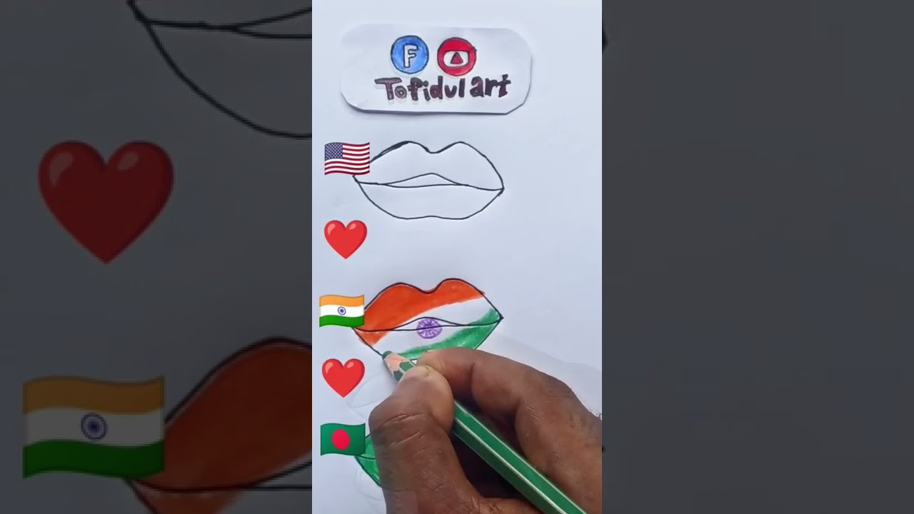 Easy Lip Flag Drawing || Step by step ||