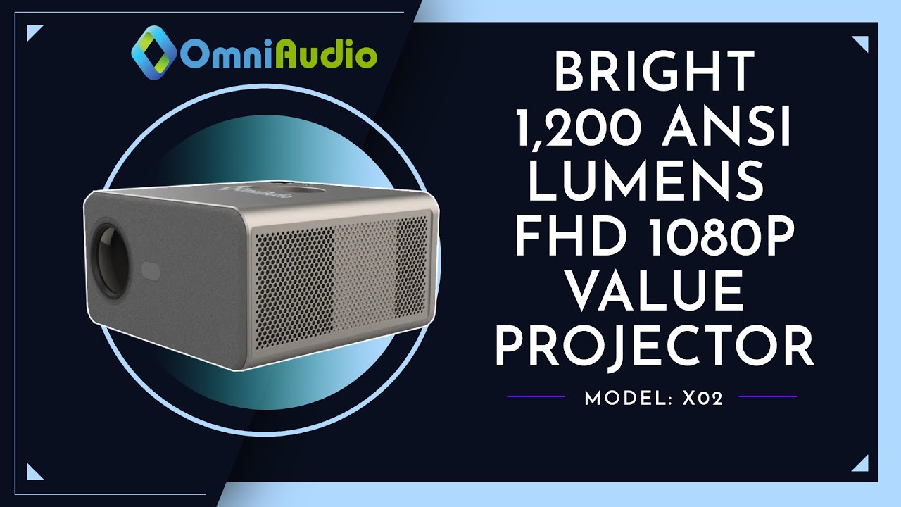 OmniAudio X02 1200 ANSI Lumens Brightest Value FULL HD 1080P