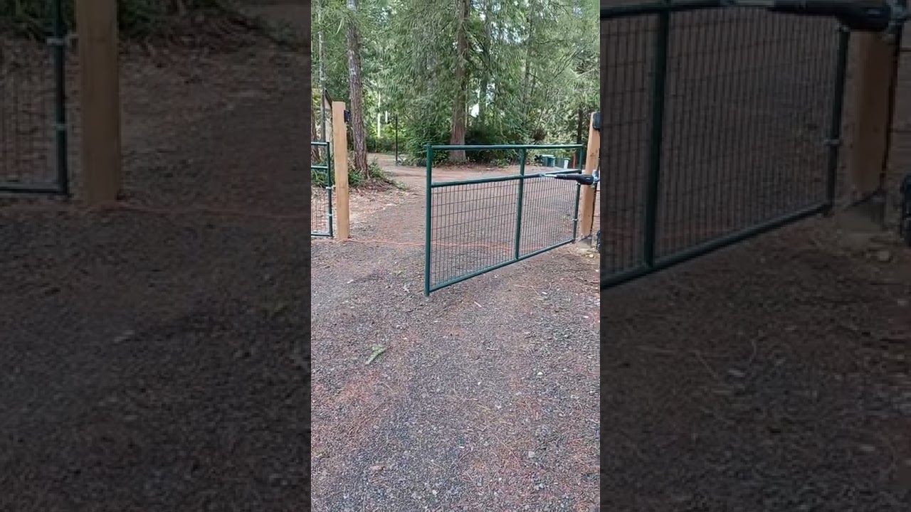auto gate install complete. Mighty Mule 371 with mobile app and wifi enabled