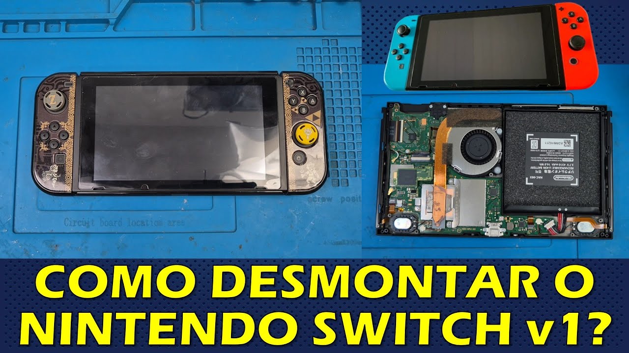 COMO DESMONTAR NINTENDO SWITCH v1 - E MONTAR DE VOLTA! TUTORIAL + TROCA DA PASTA TÉRMICA