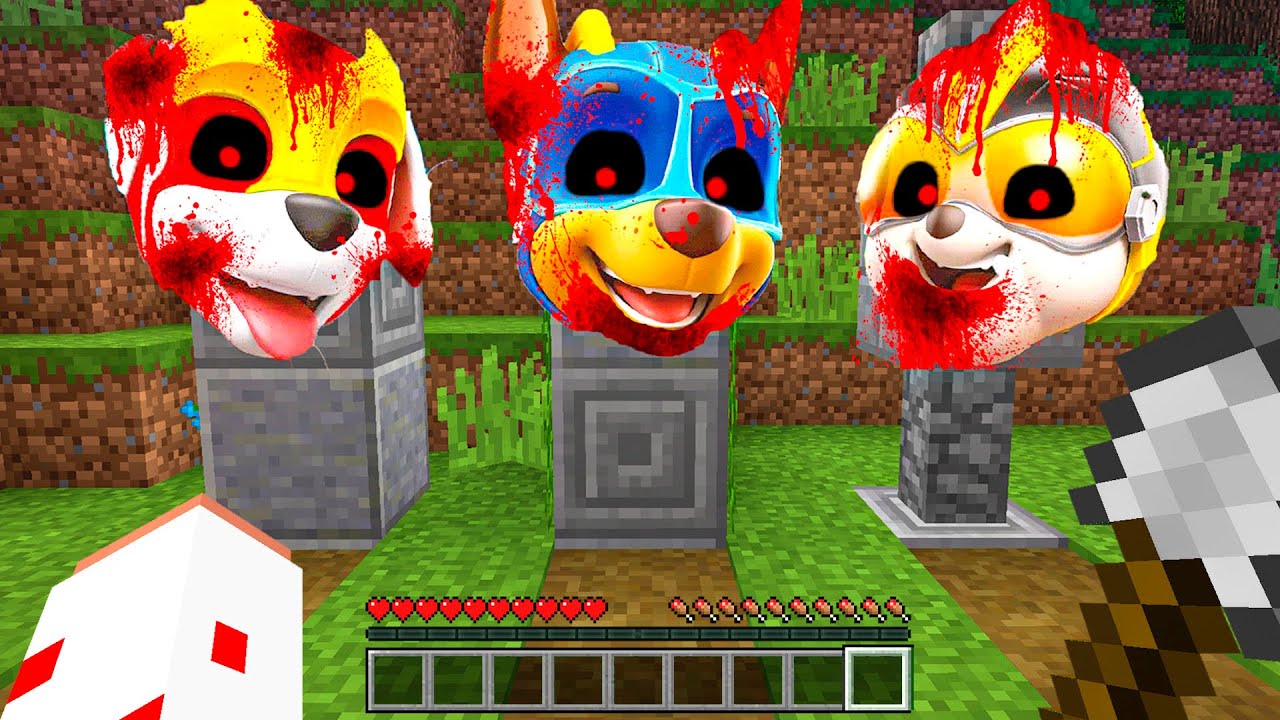 КЛАДБИЩЕ ЩЕНЯЧИЙ ПАТРУЛЬ ЕХЕ В 3 ЧАСА НОЧИ ЛОВУШКИ ИСПЫТАНИЯ МЕГАЩЕНКИ МАЙНКРАФТ РАЙДЕР БИТВА МОД 2