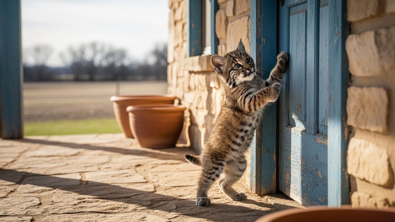 Baby Bobcat Keeps Knocking on Man’s Door at 5 AM — The Reason Will Break Your Heart
