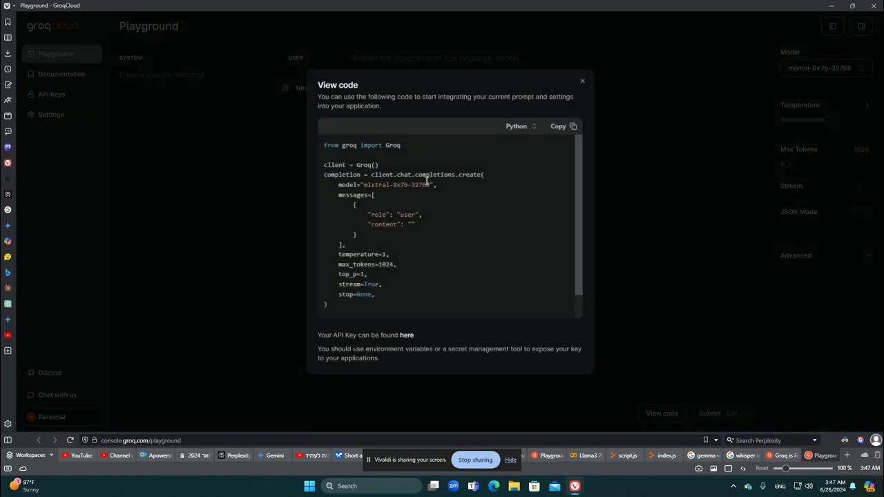 Generative AI Using free Groq API to create AI ChatBot in python using