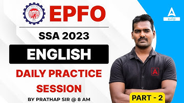 EPFO SSA 2023 Daily Practice Session For English | Part 2 | Adda247 Tamil