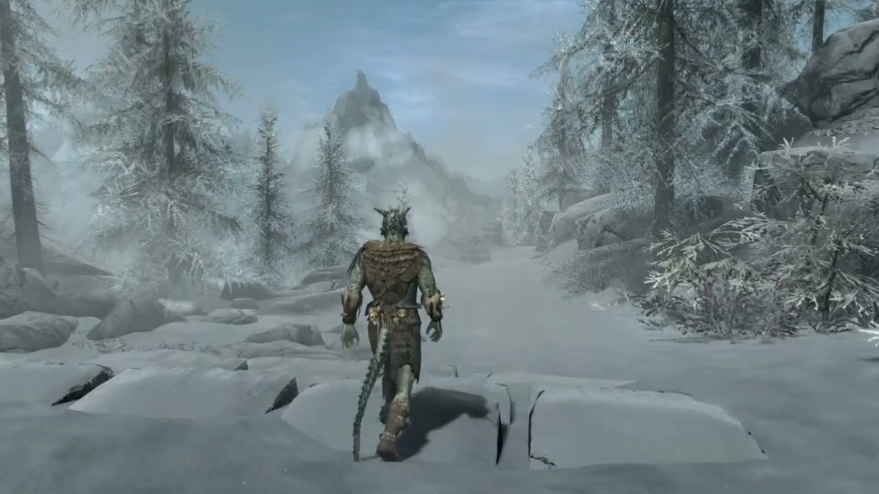 Skyrim | Slow walking the 7,000 steps to High Hrothgar.