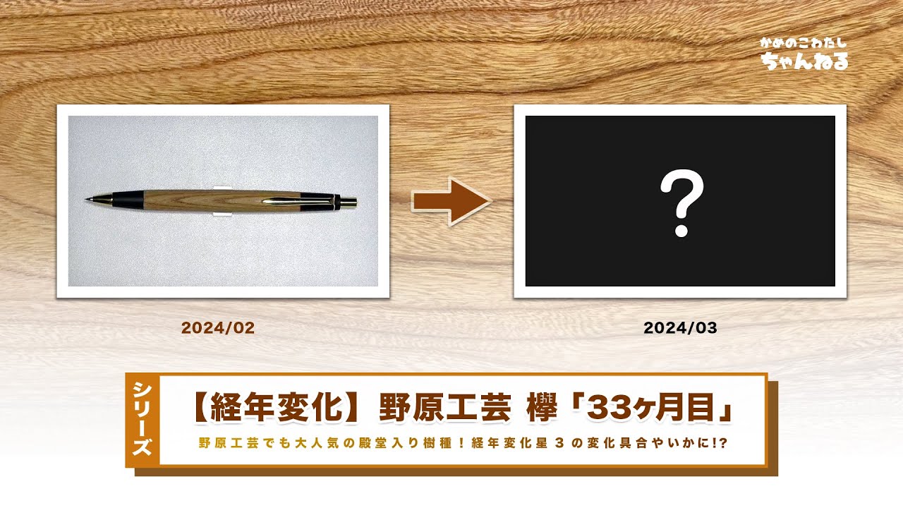 シリーズ】野原工芸のペンの経年変化「欅(ケヤキ)」購入約33ヶ月後