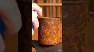I tried to clean my rusty mug #rustremoval #satisfying #asmr