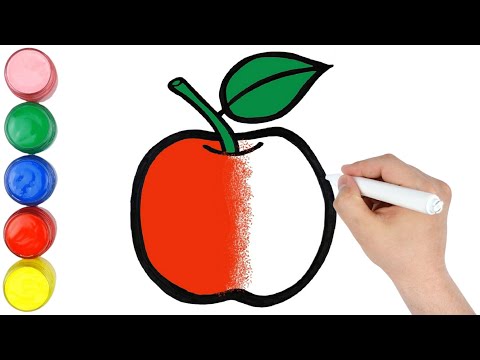 Elma Resmi Nasıl Çizilir | Kolay Elma Çizimi | Kırmızı Elma | Kolay Meyve Çizimi