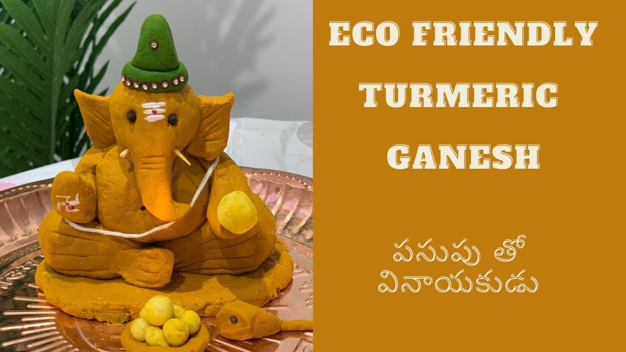 How to make easy turmeric ganesh Idol at home turmeric ganesha DIY