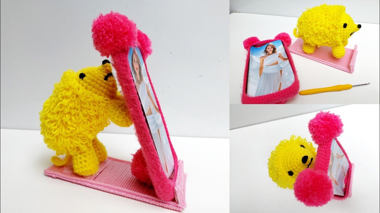 Hermoso Soporte /Fijador para Celular, Erizo 🦔 a crochet.