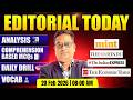 The Hindu Editorial Analysis🔥| 20 Feb 2026 | Vocabulary, Reading, Grammar | Santosh Sir