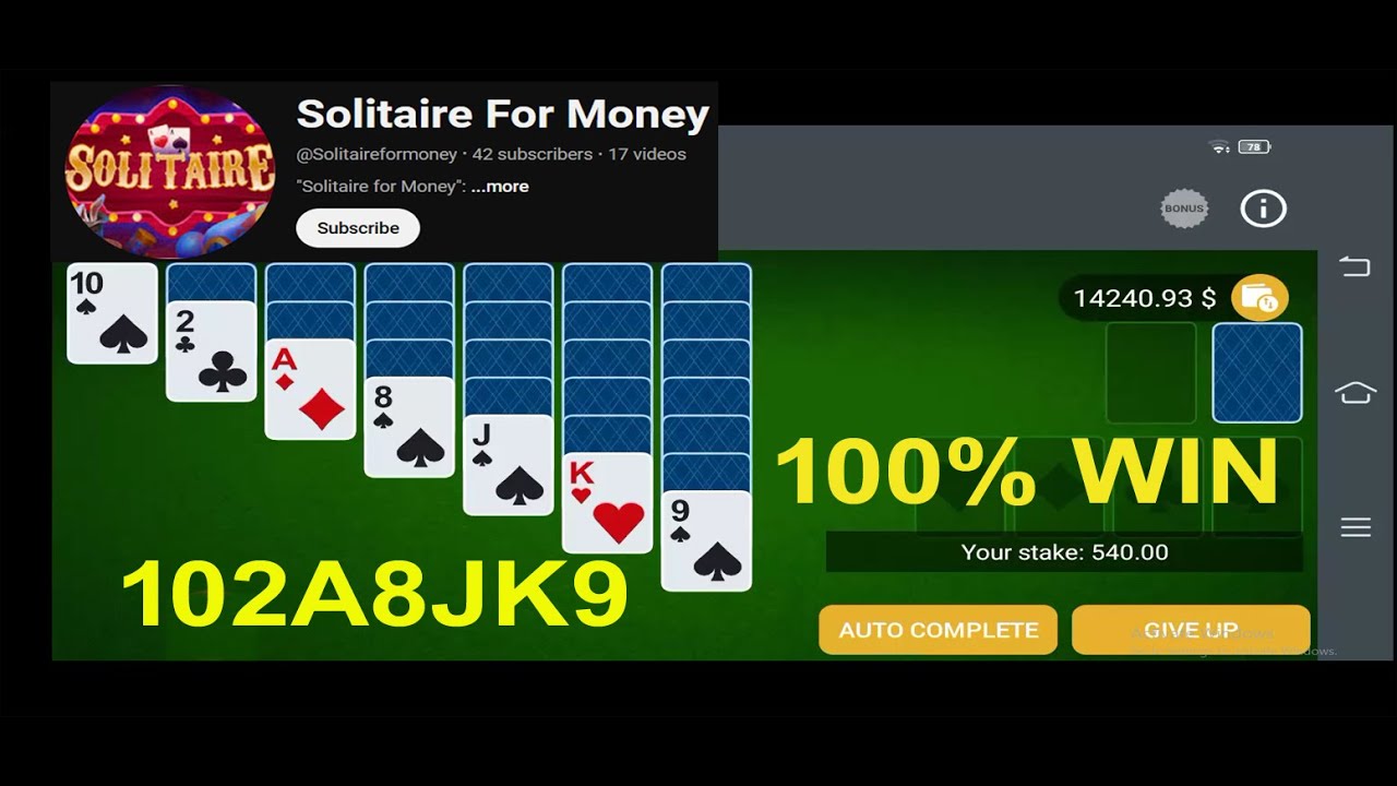 Solitaire Game 102A8JK9 Win 