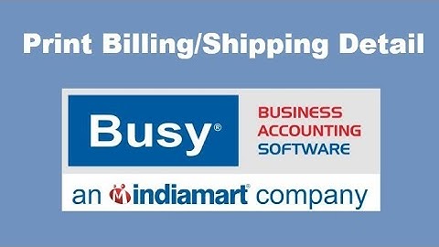 Configure Bill to Ship Detail Busy Software #busysoftware #busy  #gstsoftware #software #ssebusy