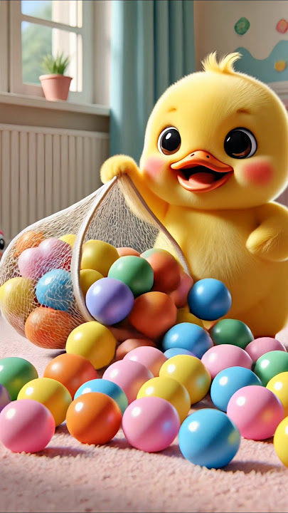 The little yellow duck built an ocean ball playground for its little owner.#shorts #cute #duck