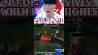 🔥 FAKER WIPES OUT THE ENTIRE ENEMY TEAM ALONE😱 #shorts #T1WIN #T1Fighting #SKTT1