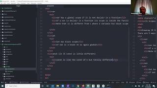 Lecture June 15, 2020 JavaScript Scope and Functions